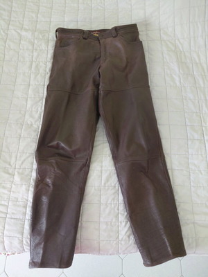 Marlboro Classics leather pants XXL like new, brown, straight fit