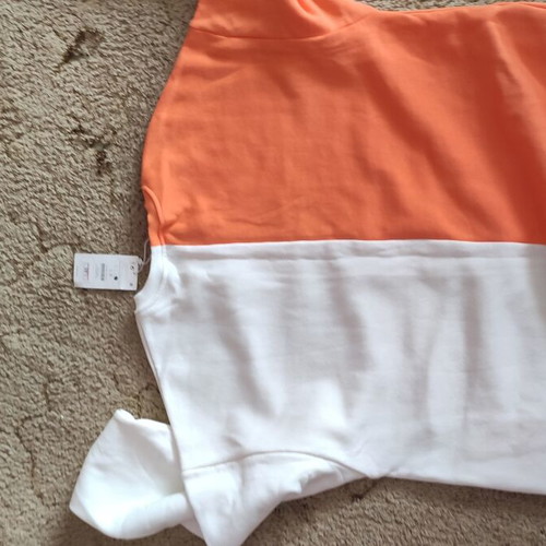 Bershka sweatshirt new, size L, white and orange