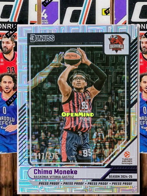 Moneke Press Proof Card numbered 17/275 Baskonia Donruss Euroleague 2024-25 new