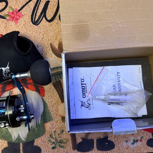 Omoto Chief Xtreme JX left-handed reel used for light jigging