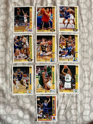 Κάρτες μπασκετ μεταχειρισμένες Upper Deck NBA 1991-92, πακέτο 10