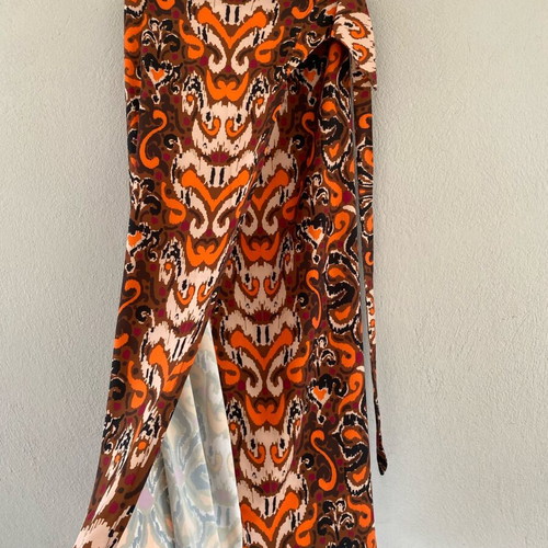 Maxi skirt Kado handmade new, brown and orange, one size