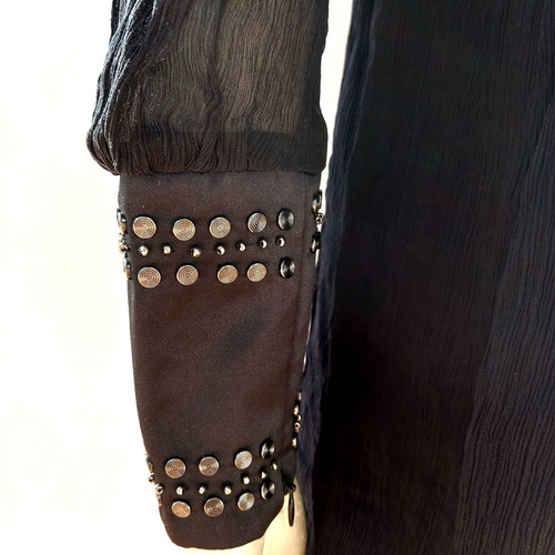 Silk blouse new with metallic details, size 44