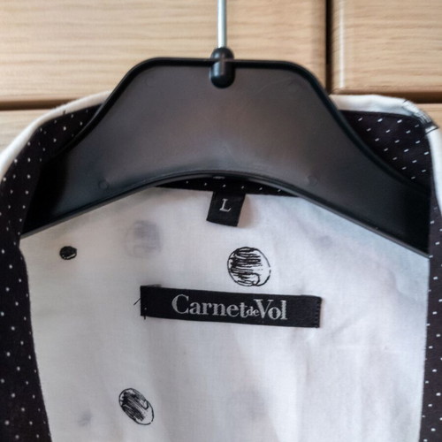 Men's White Shirt with Patterns Size L New