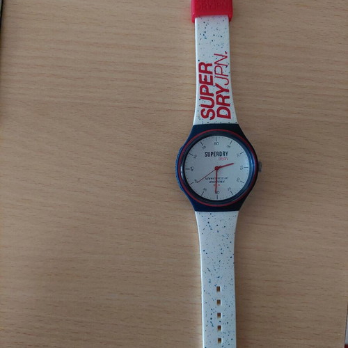 Wristwatch like new, white and red