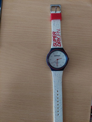 Wristwatch like new, white and red