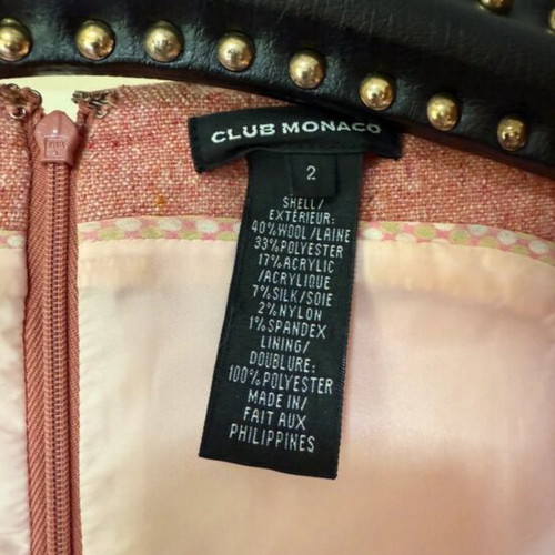 Club Monaco pink dress used, size S/XS, wool and silk blend