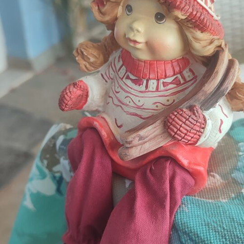 Winter Christmas decoration girl figurine