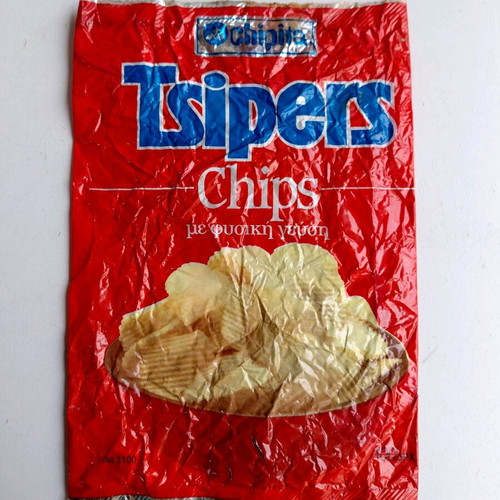 Tsipers Chips packaging used, collectible, 1989 Chipita