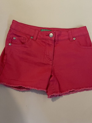 Benetton kids' denim shorts like new, fuchsia, size 140 cm (8-9 years)
