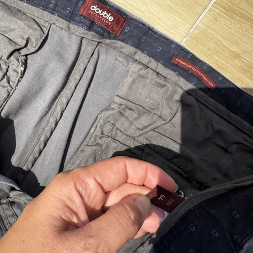 Double men's fabric pants used, size 44, gray