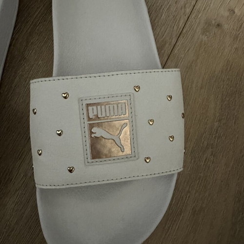 Puma slippers with pink gold studs size 38