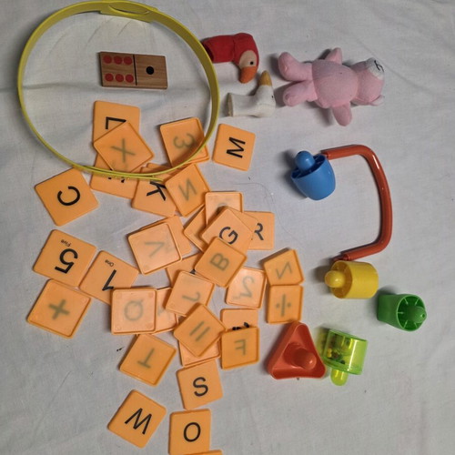 Various toy pieces used