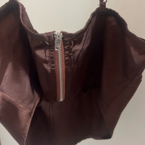 Brown satin corset like new, size M