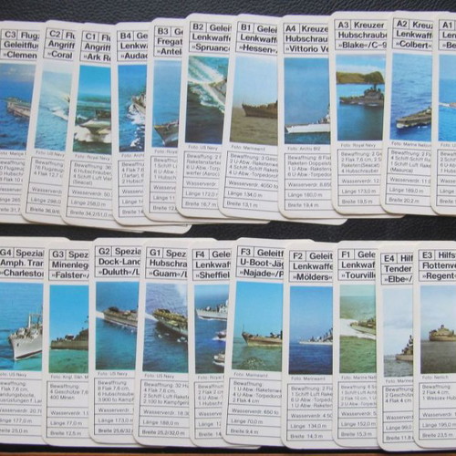 Collectible card game warships used, German edition