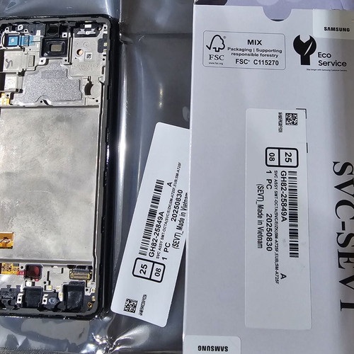 Samsung Galaxy A72 4G and 5G original screen with frame Black Service Pack