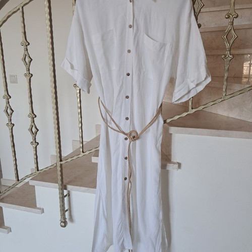 White midi shirt dress, size XXL