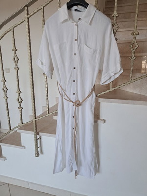 White midi shirt dress, size XXL