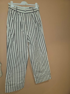 Zara Striped Wide-Leg Pants New Size M