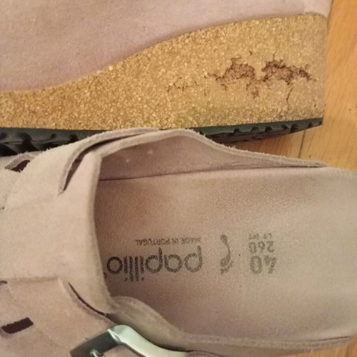 Birkenstock Fanny suede clogs used, size 40, pink