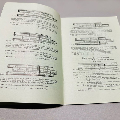 Faber Castell logarithmic rules instructions used, 1933, French