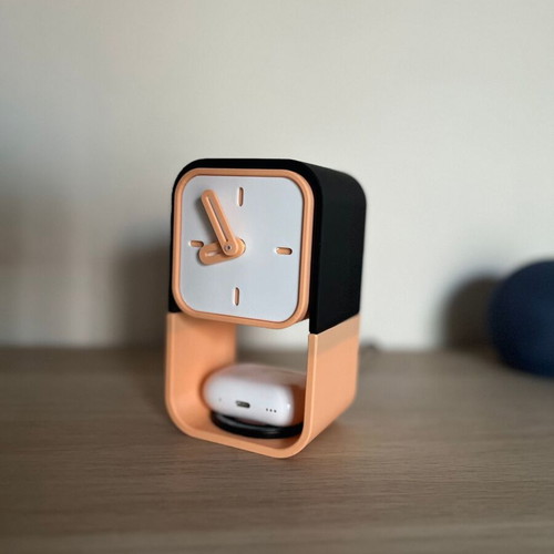 Clock Dock Station new, 3D printed organizer with clock and headphone stand