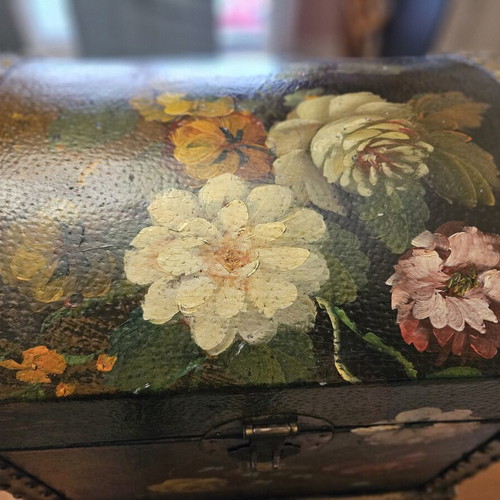 Vintage Decorative Chest with Floral Painting like new