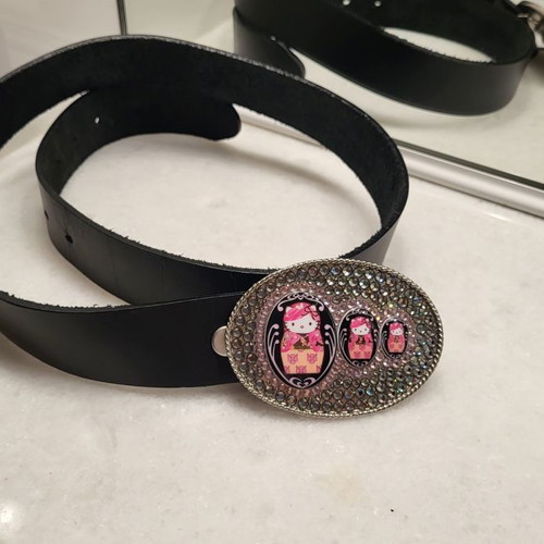 Tarina Tarantino leather belt with Swarovski crystals, lightly used