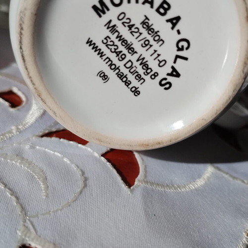 Mohaba Glass Germany porcelain anniversary cup new, 200 ml