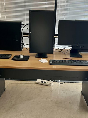 SATO Meeting Table and 6 Red Chairs like new