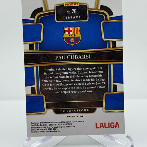 23-24 Panini Select La Liga Pau Cubarsi RC Silver Prizm like new #26
