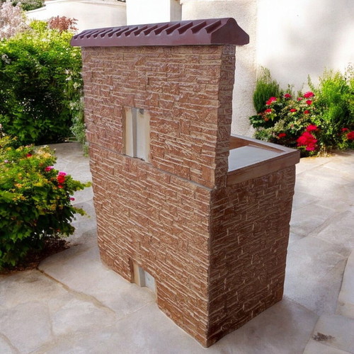 Maria garden fountain in beige and brown concrete, new