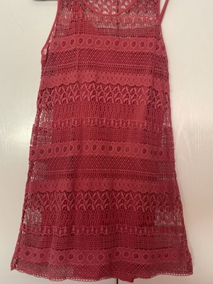 Massimo Dutti mini lace knit dress coral color like new