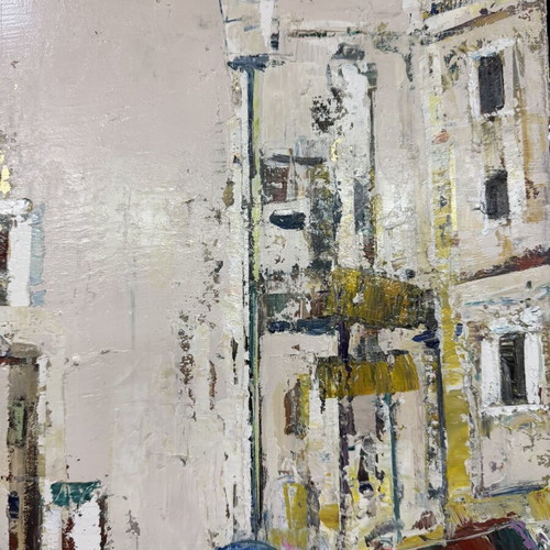 Πίνακας Κ. Μανωλάτος μεταχειρισμένος, κορνιζαρισμένος, θέμα δρόμος