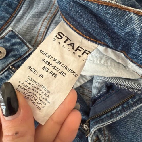 Staff jeans like new, size 26, cropped, high waist, blue