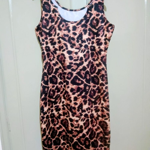 Leopard Print Dress medium new, elastic fit summer