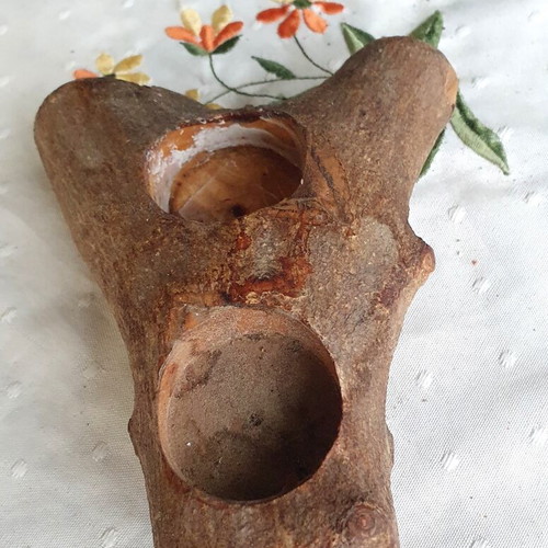 Wooden tealight holder for 2 candles like new, handmade natural wood