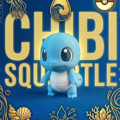 Chibi Squirtle figure 3D printed, new
