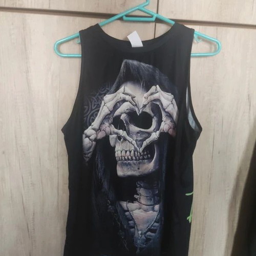 Women skeleton shirt XXL size, black