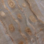 Silk Table Runner Soufli new with decorative gold stripes and lace