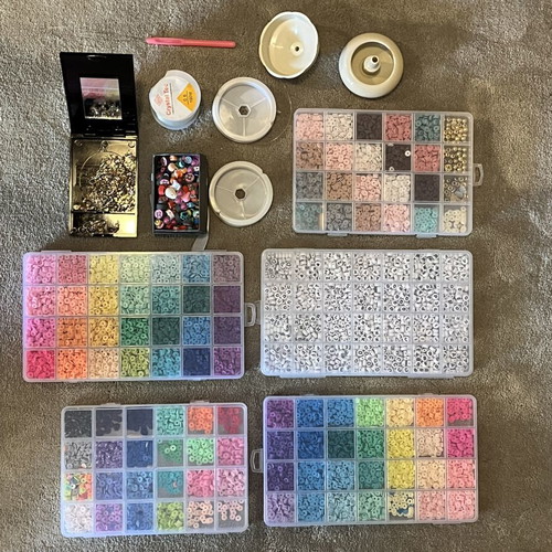 Beads for bracelets used with clasps, tools, and cords
