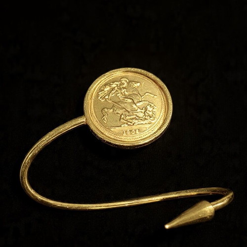Lira bracelet new, steel with 22k gold plating, replica coin