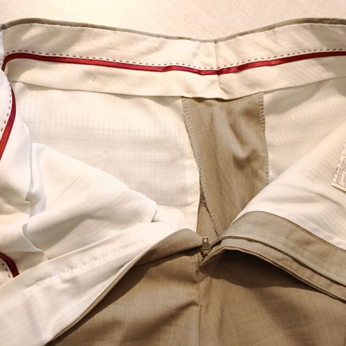 Glou Collection men's wool fabric pants like new, beige and brown, size L