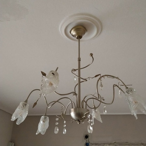 Ceiling pendant light with crystal