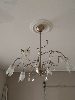 Ceiling pendant light with crystal