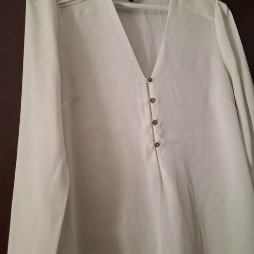 Mango suit top white long sleeve blouse XS used