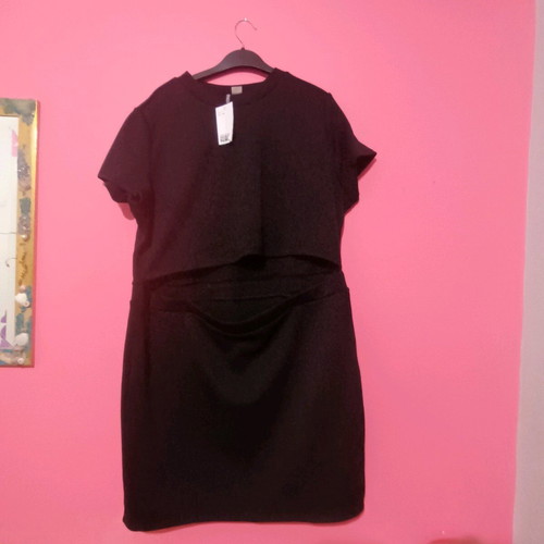 H&M black dress new with front opening, size XXL