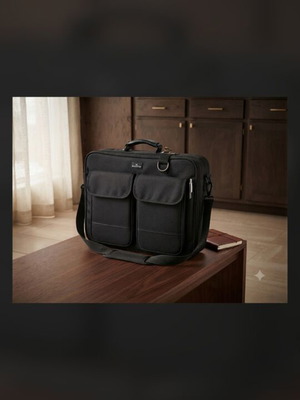 Manhattan laptop bag used with two zippered compartments black