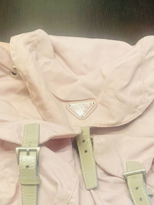 Prada backpack used, pink waterproof fabric