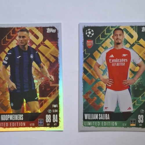 Limited Edition Topps Match Attax 2024-2025 cards Saliba and Koopmeiners new